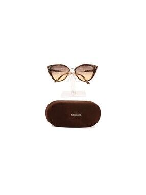 Tom Ford Women Cat-Eye Sunglasses Tortoise Brown w/ Case